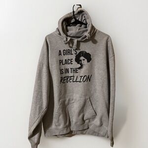 Star Wars Princess Leia Gray Hoodie 2XL Sweatshirt Lucasfilm Oversized Knit